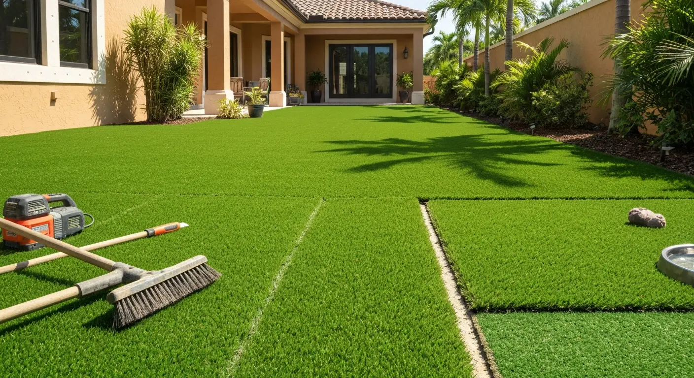 Artificial turf installation