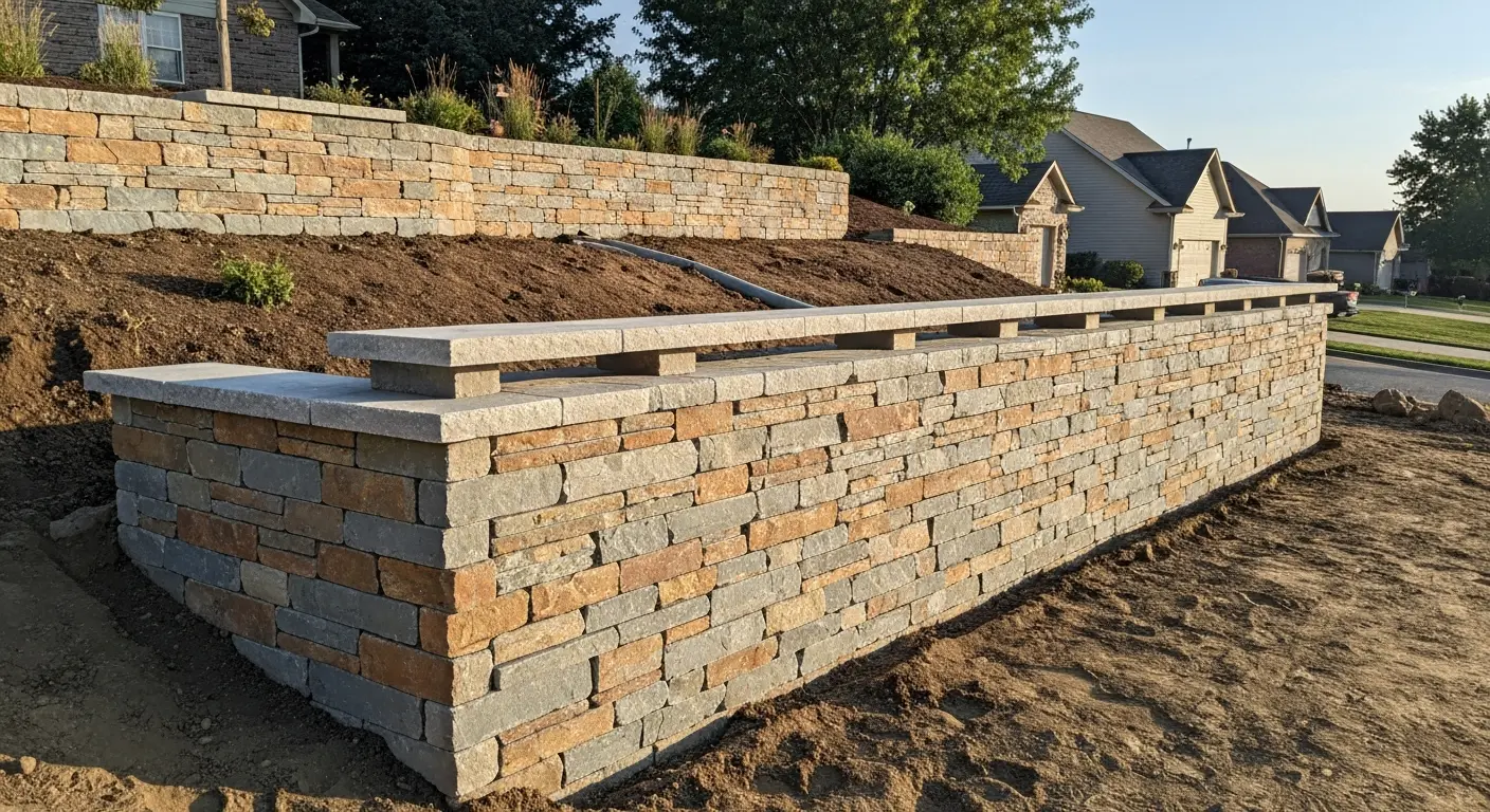 Retaining wall installation