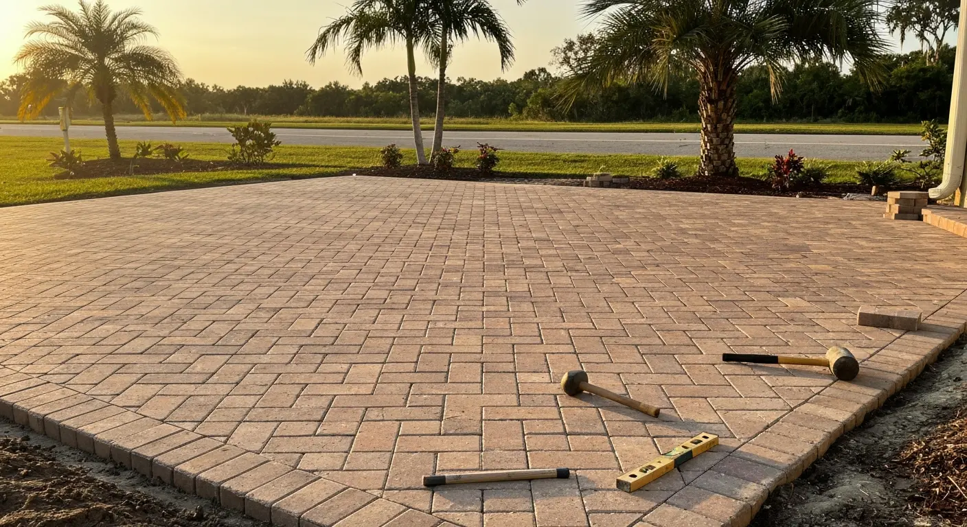 Paver patio installation