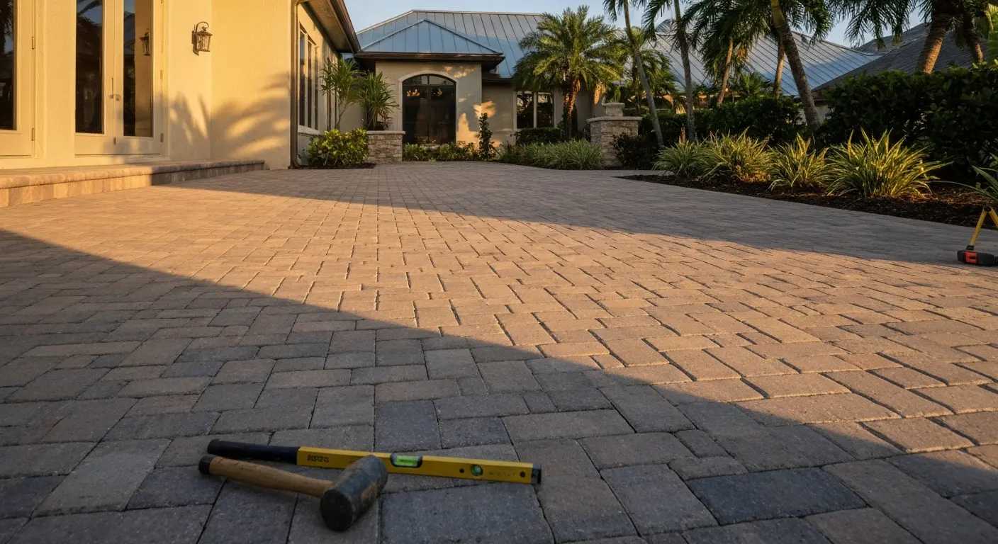 Paver patio installation