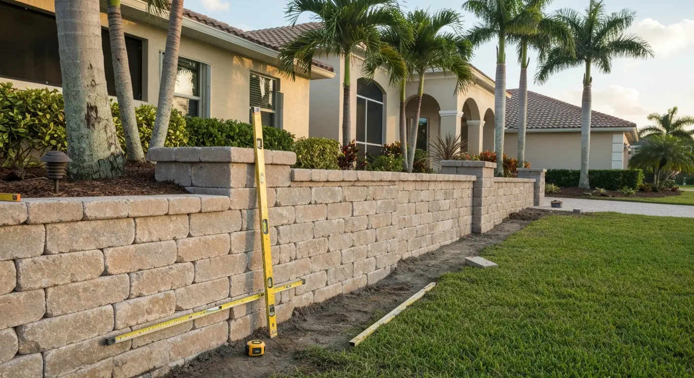 Retaining wall installation
