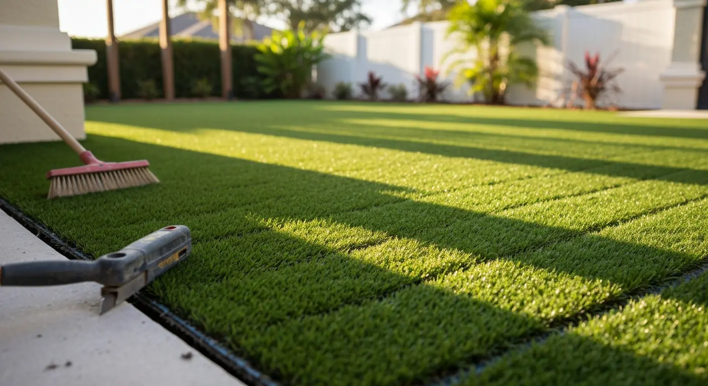 Artificial turf yard