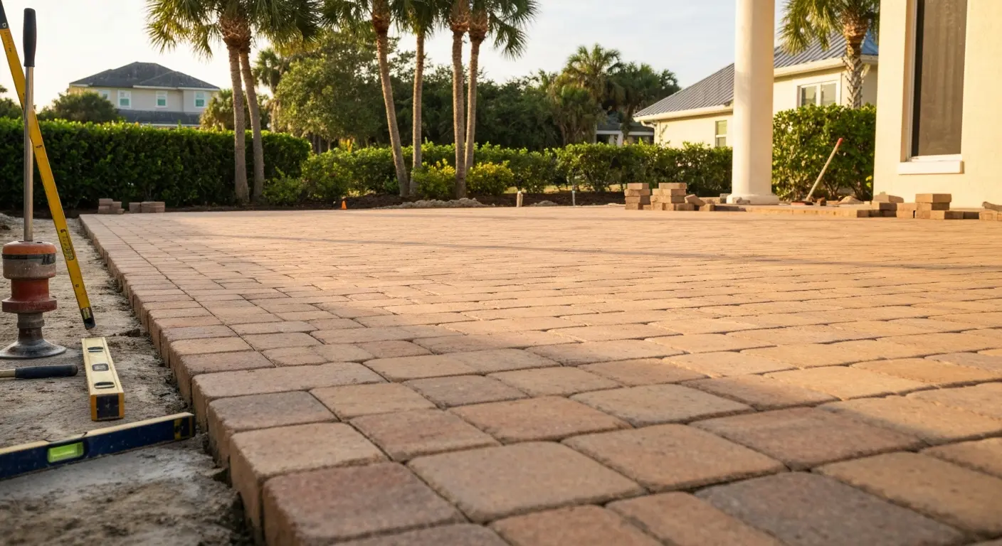 Paver patio installation