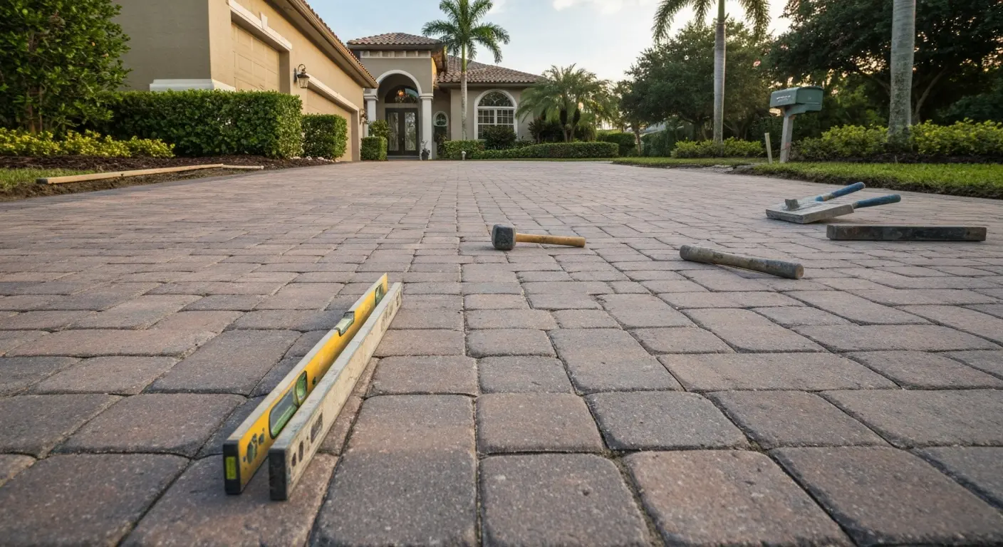 Driveway paver installation