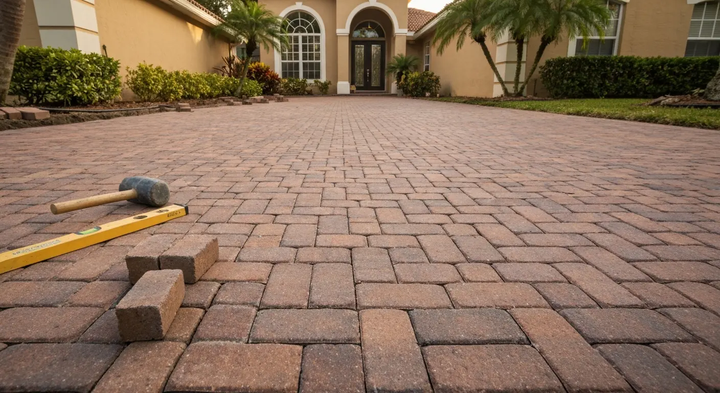 Driveway paver installation