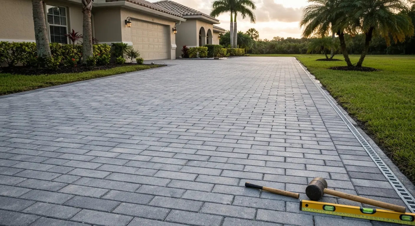 Paver driveway installation