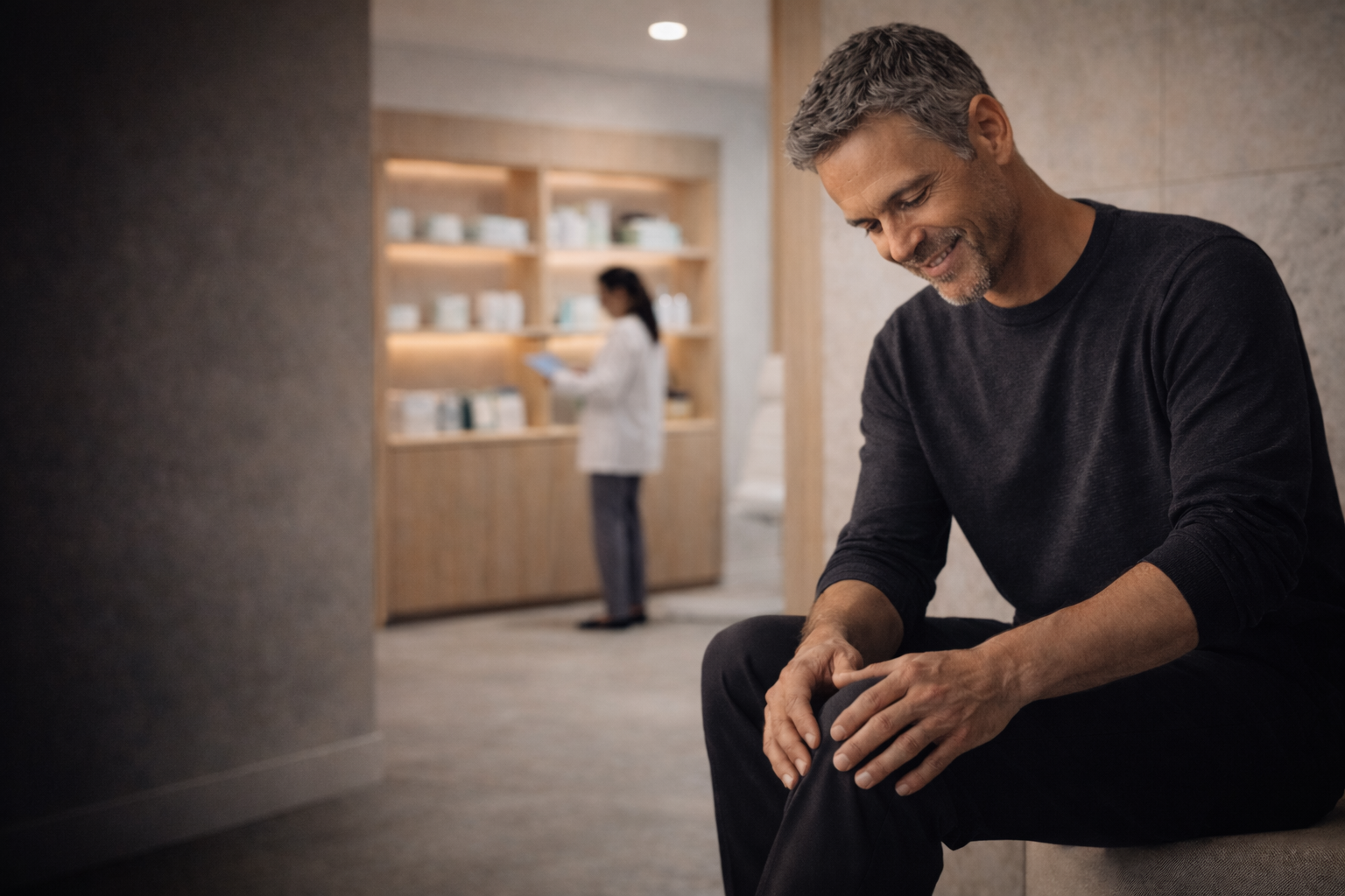 Active adult at Harper MD clinic for joint restoration, Weston FL