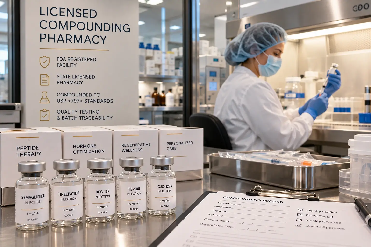 Licensed compounding pharmacy sourced peptide therapy representing the safety standards at Harper MD in Weston FL Licensed compounding pharmacy sourced peptide therapy representing the safety standards at Harper MD in Weston FL