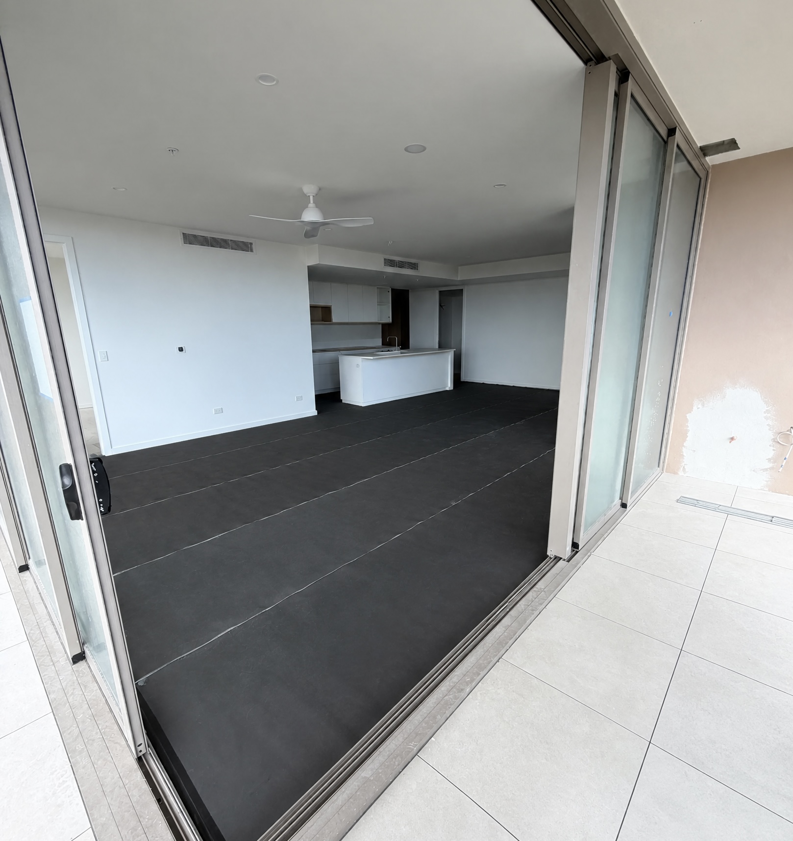 Robina home before flooring, protected subfloor