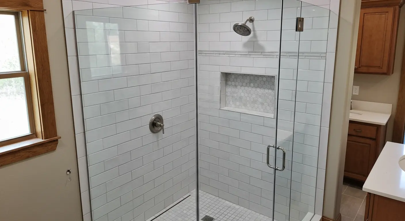 Custom tile shower installation