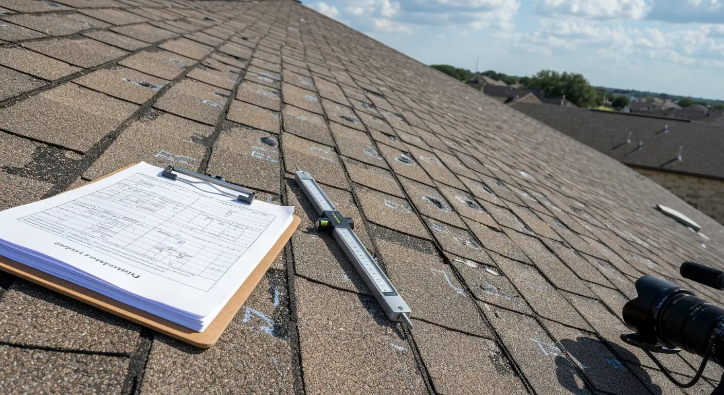 Storm damage roof inspection