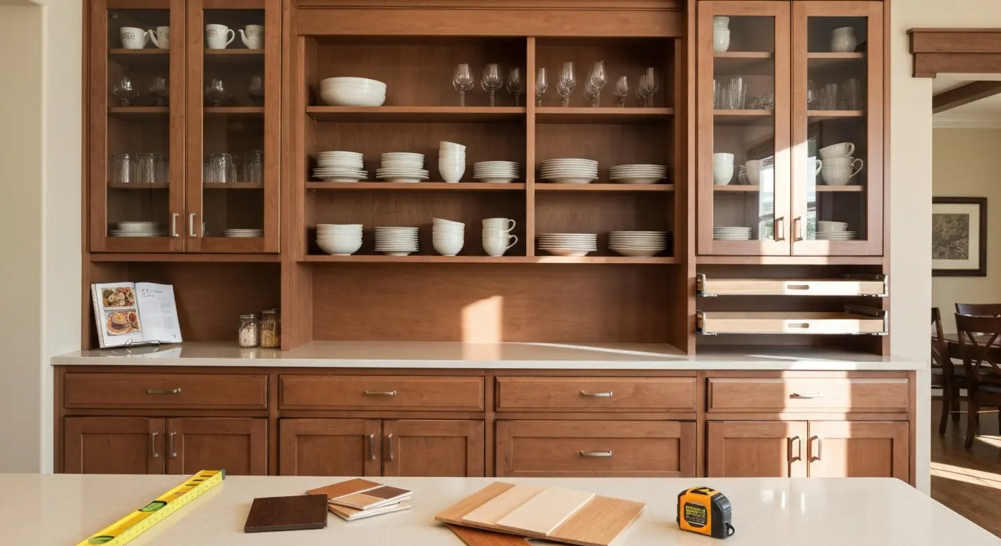 Custom built-in cabinet storage