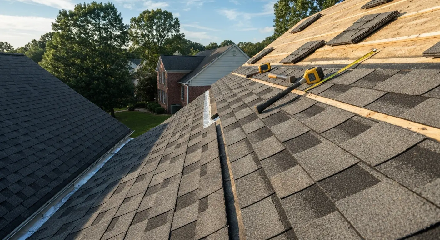 Residential roof repair in Midlothian