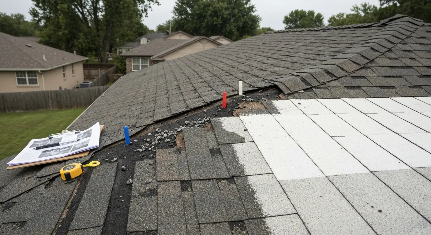 Storm damage roof inspection