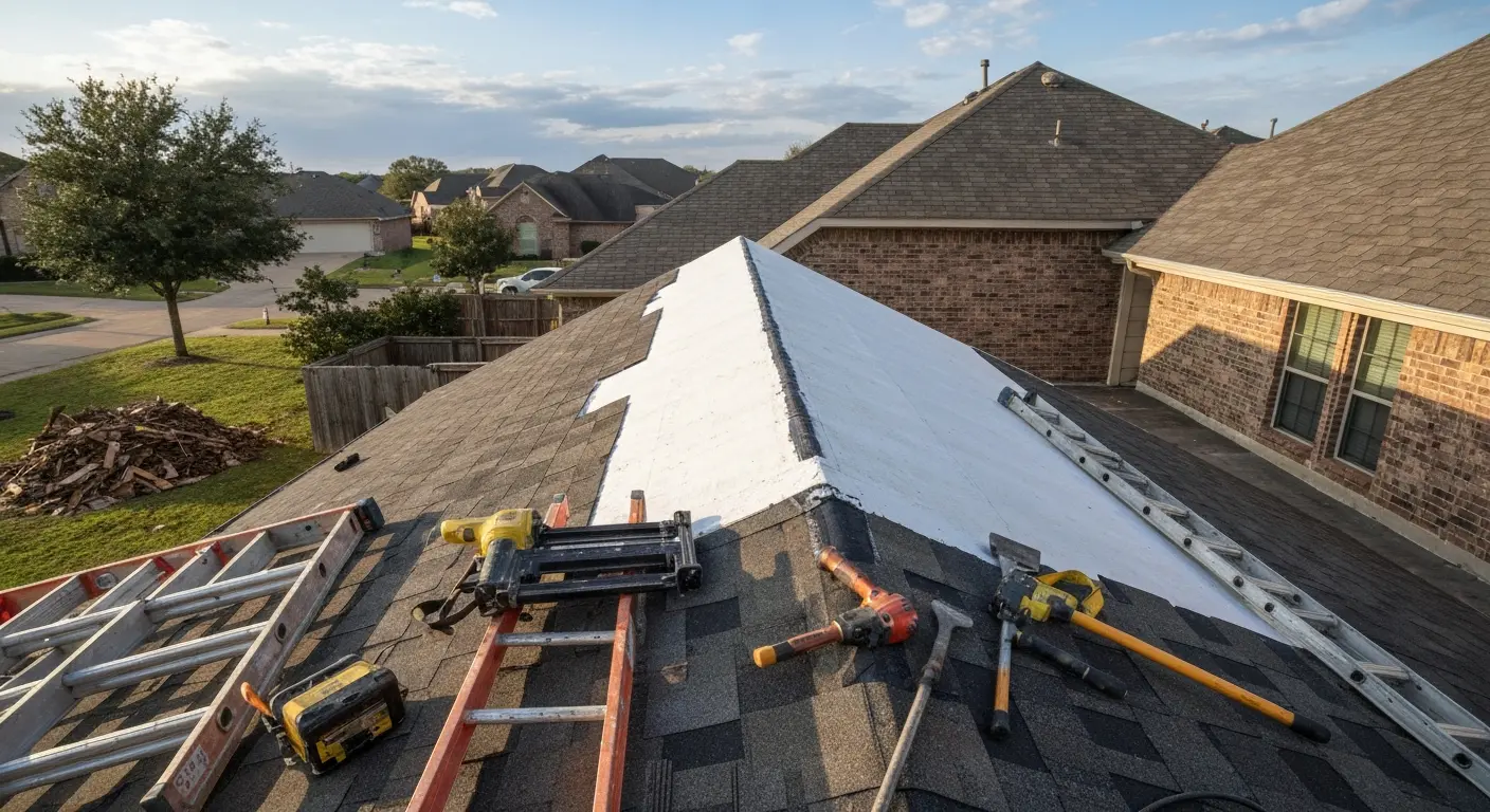 Storm damage roof repair near Nocona Hills