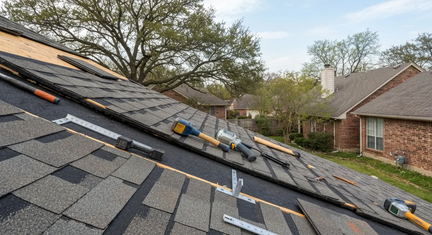 Storm damage roof repair