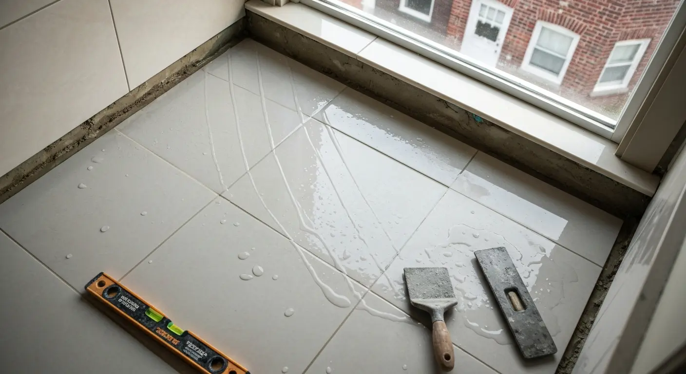 Shower pan and tile floor
