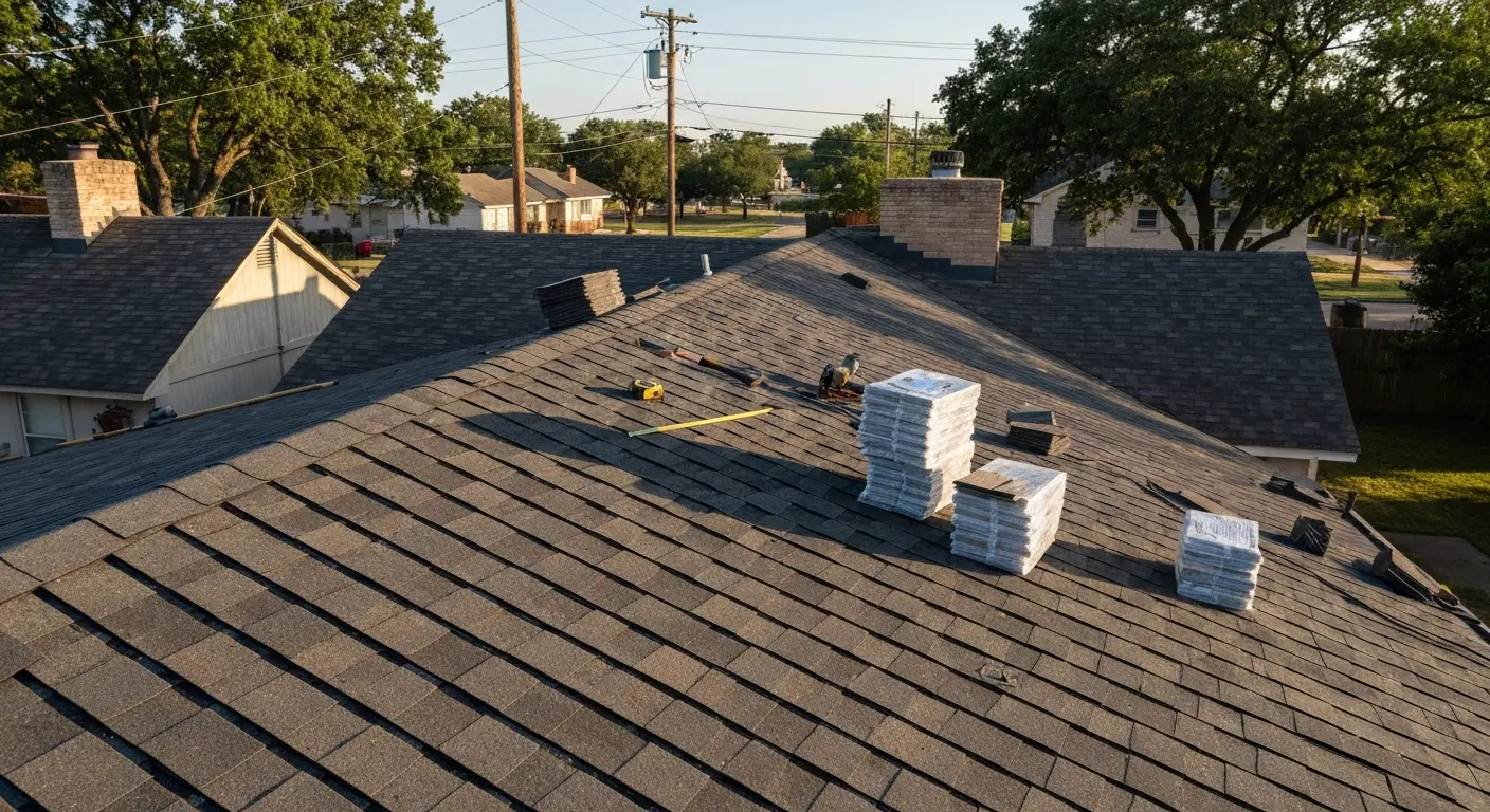 Residential roof installation in Nocona
