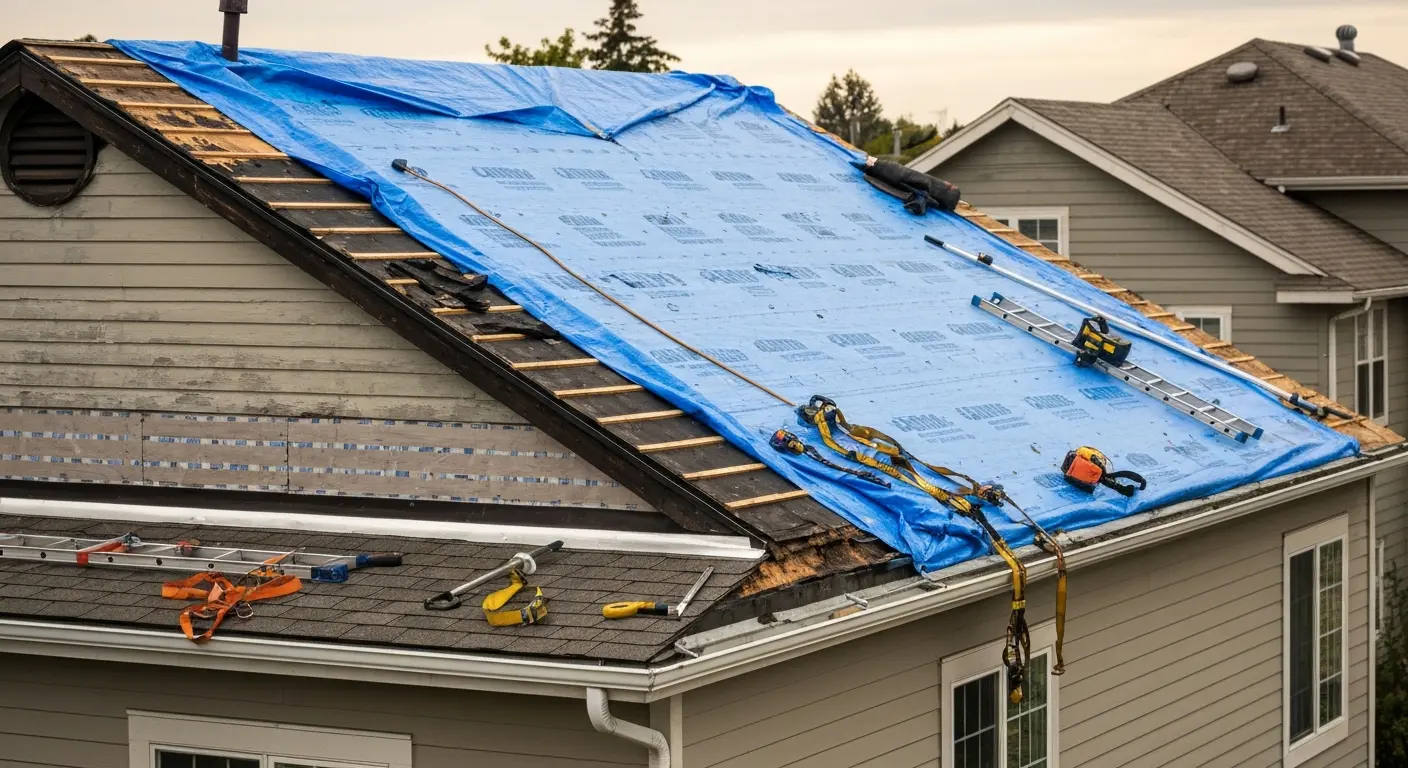 Storm damage roof repair