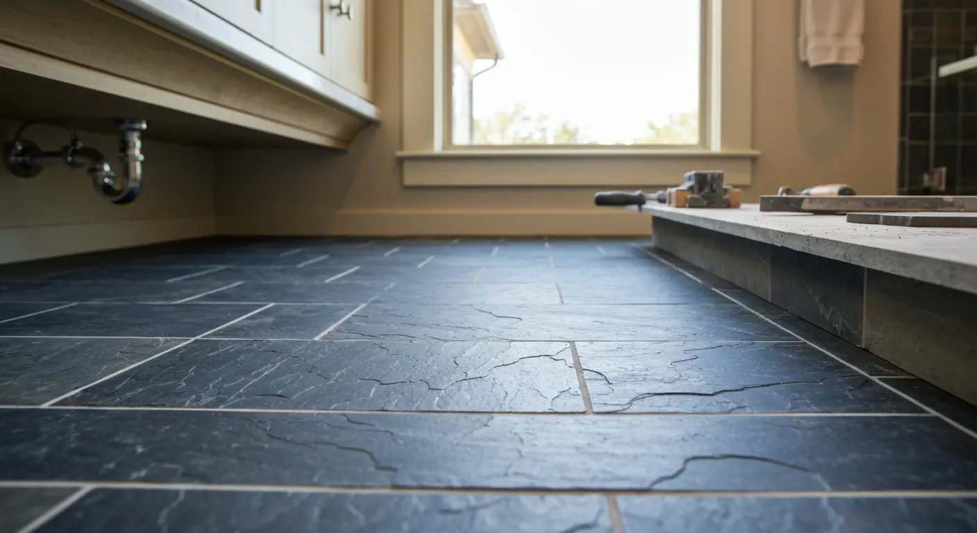 Stone bathroom flooring installation
