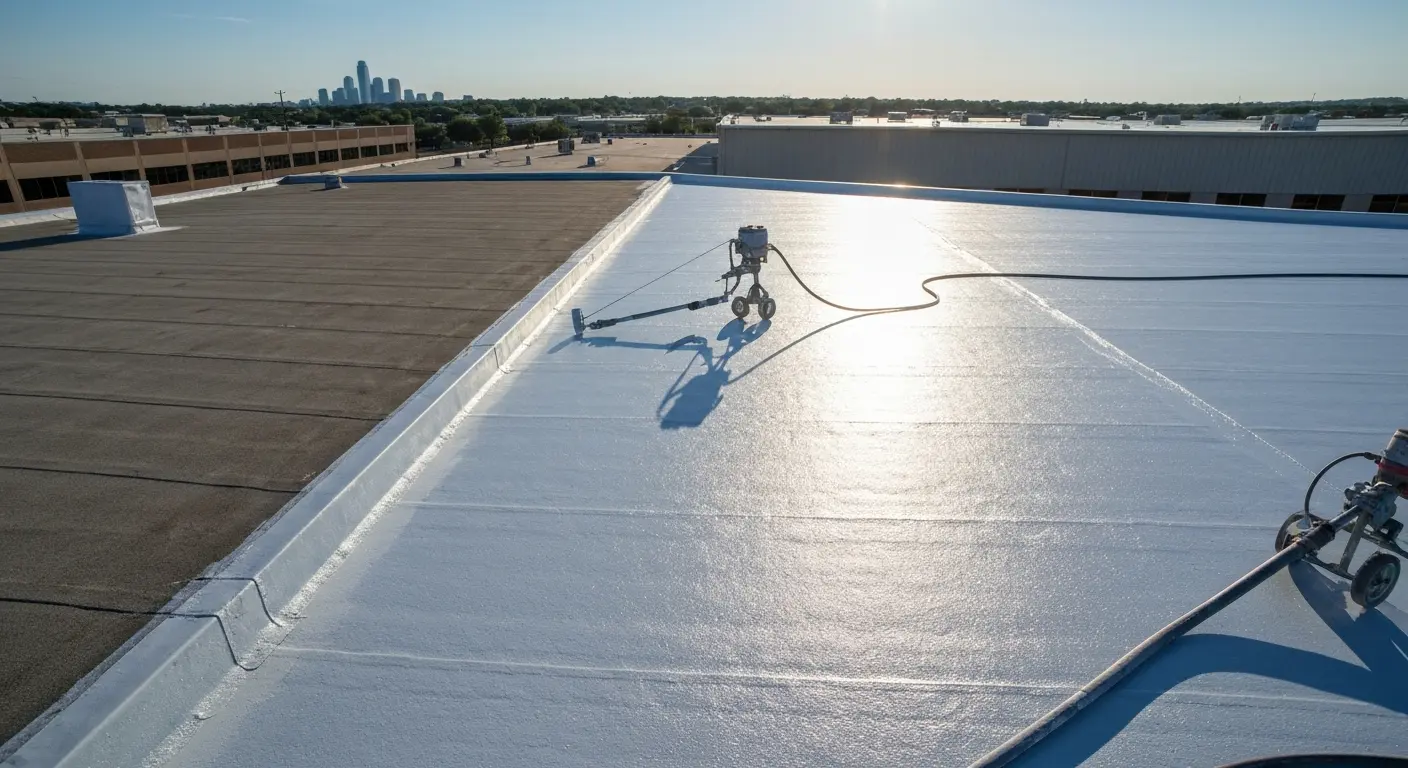 Cool roof coating application