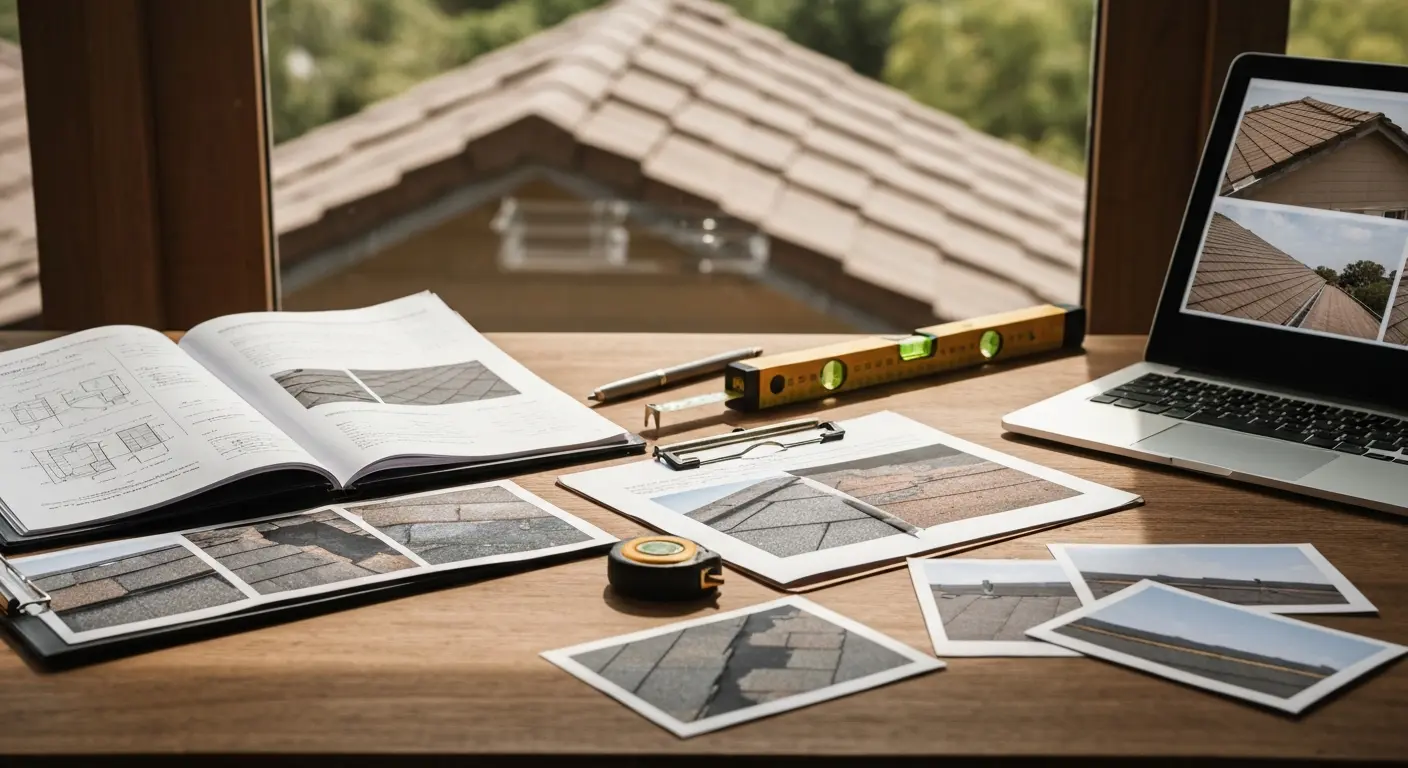 Insurance claim documentation for roof damage