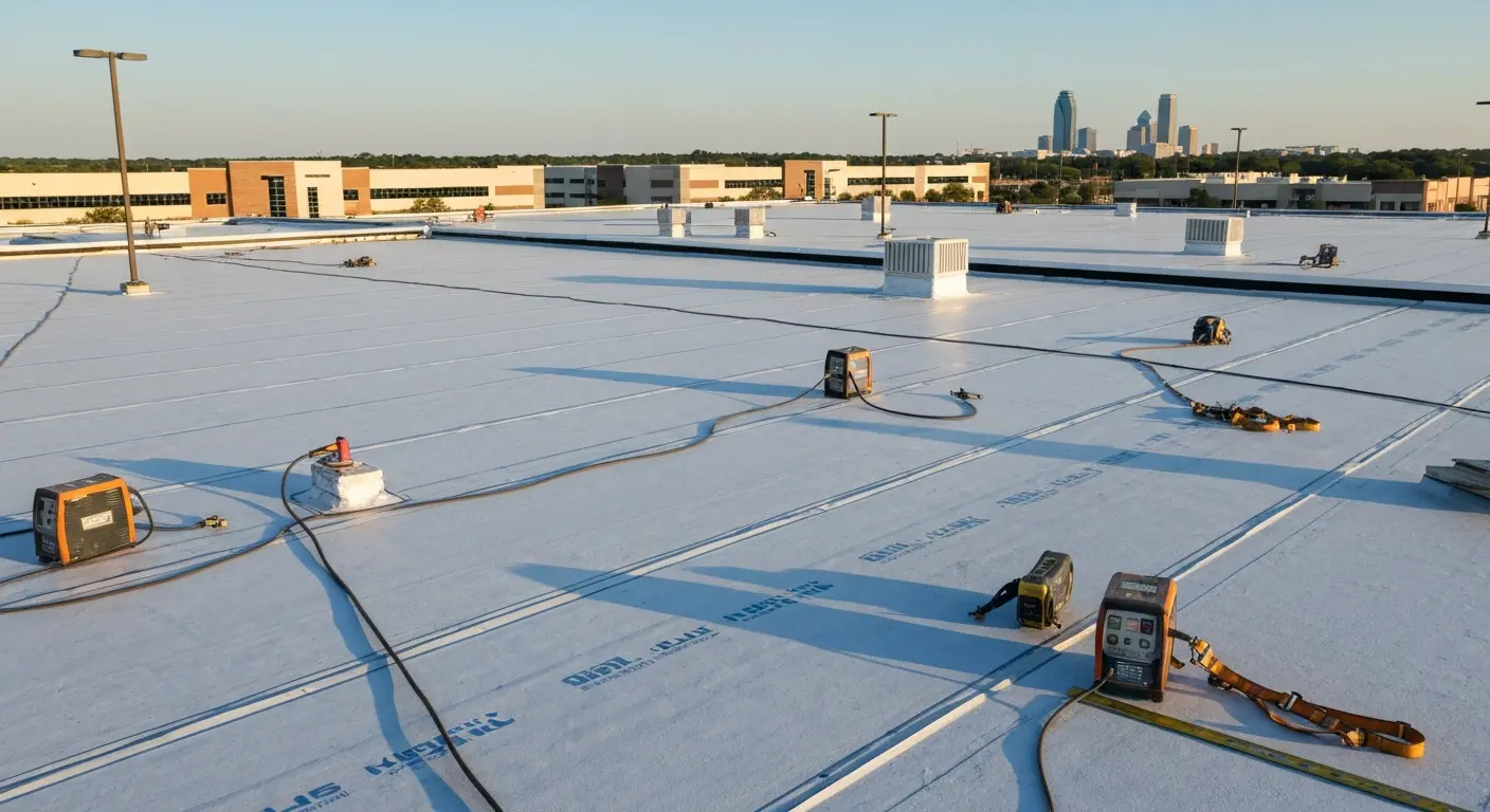 Commercial flat roof installation