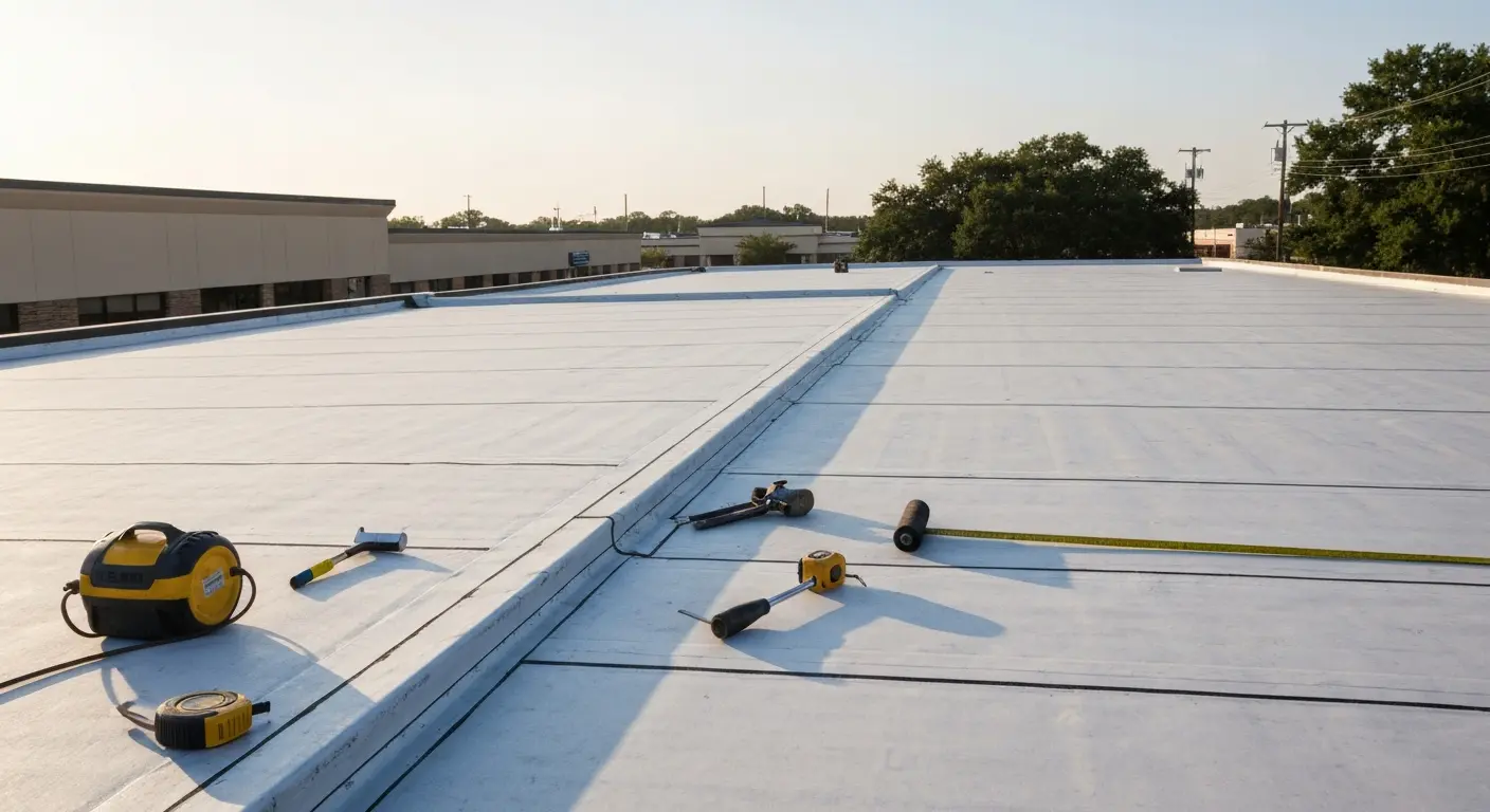 Commercial roofing project near Highway 82 Nocona