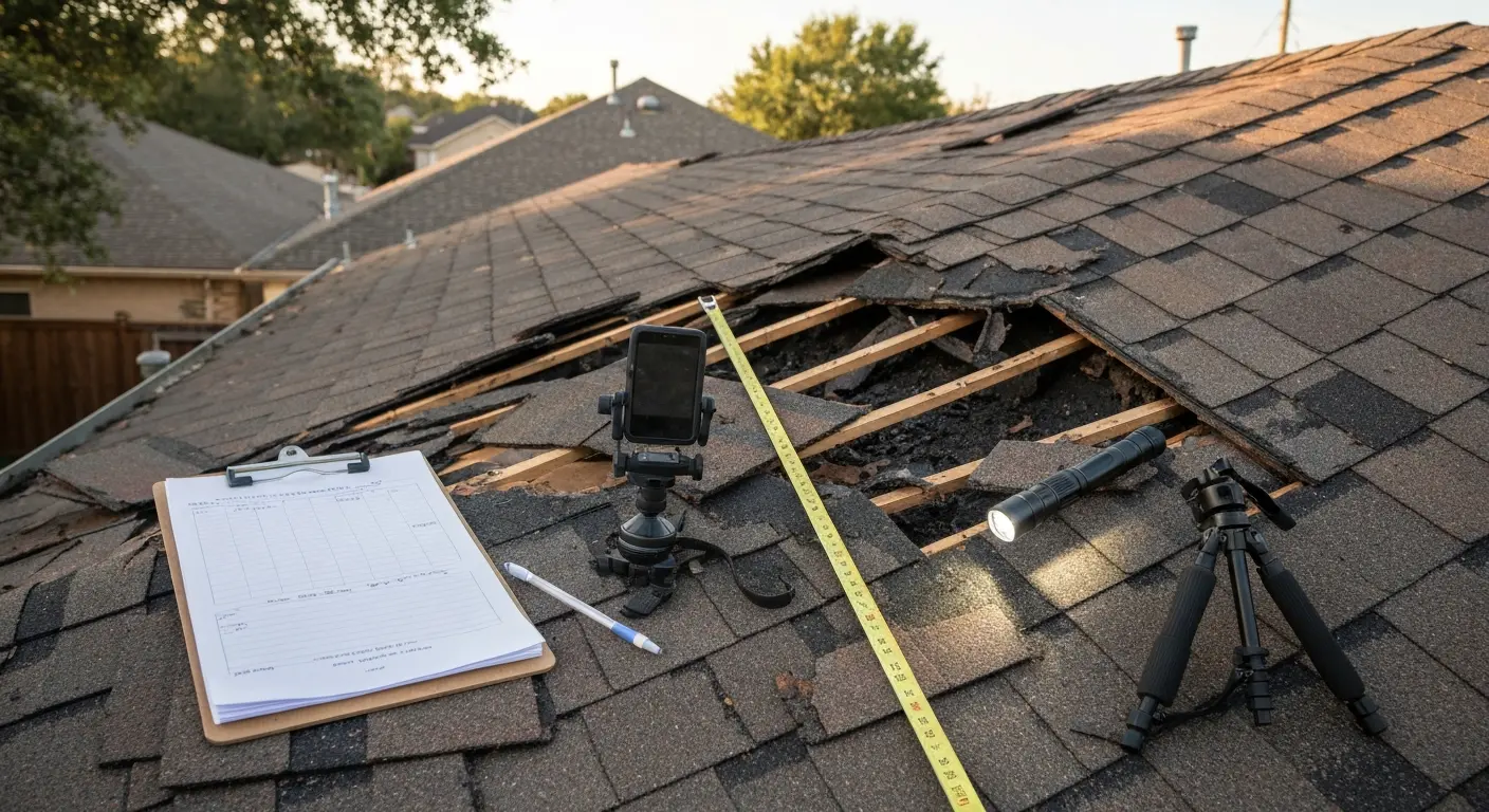 Storm damage roof inspection