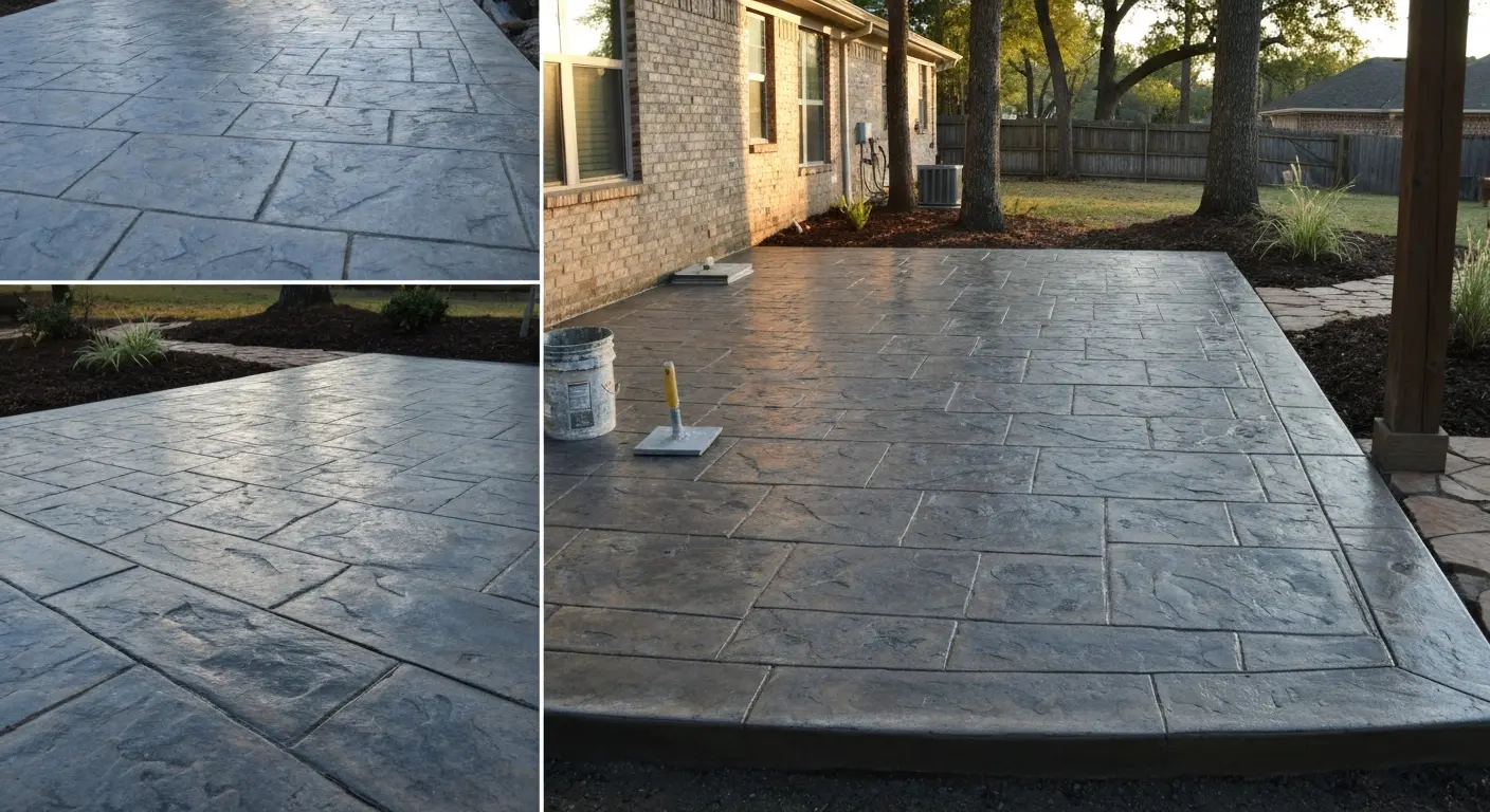 Stamped concrete patio