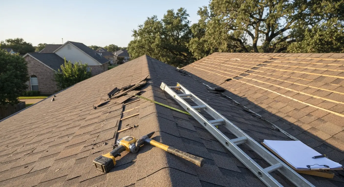 Storm damage roof repair