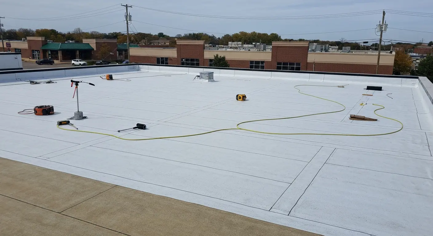 Commercial roof installation