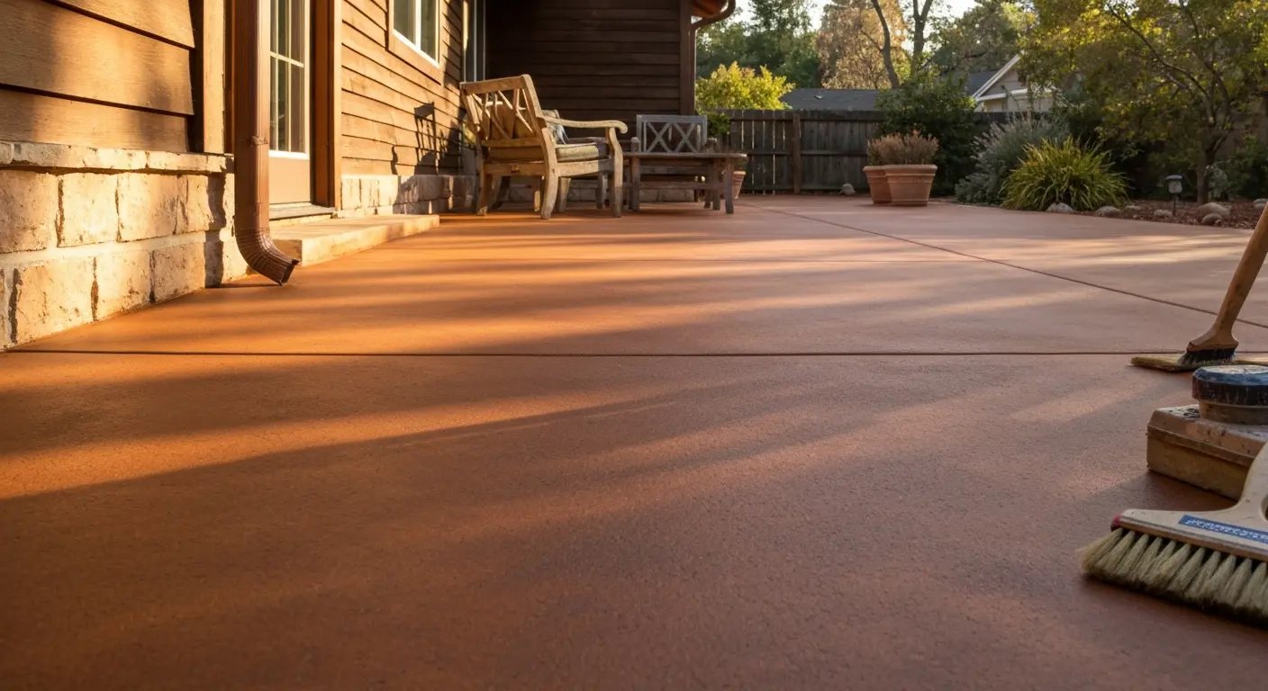 Stained concrete patio