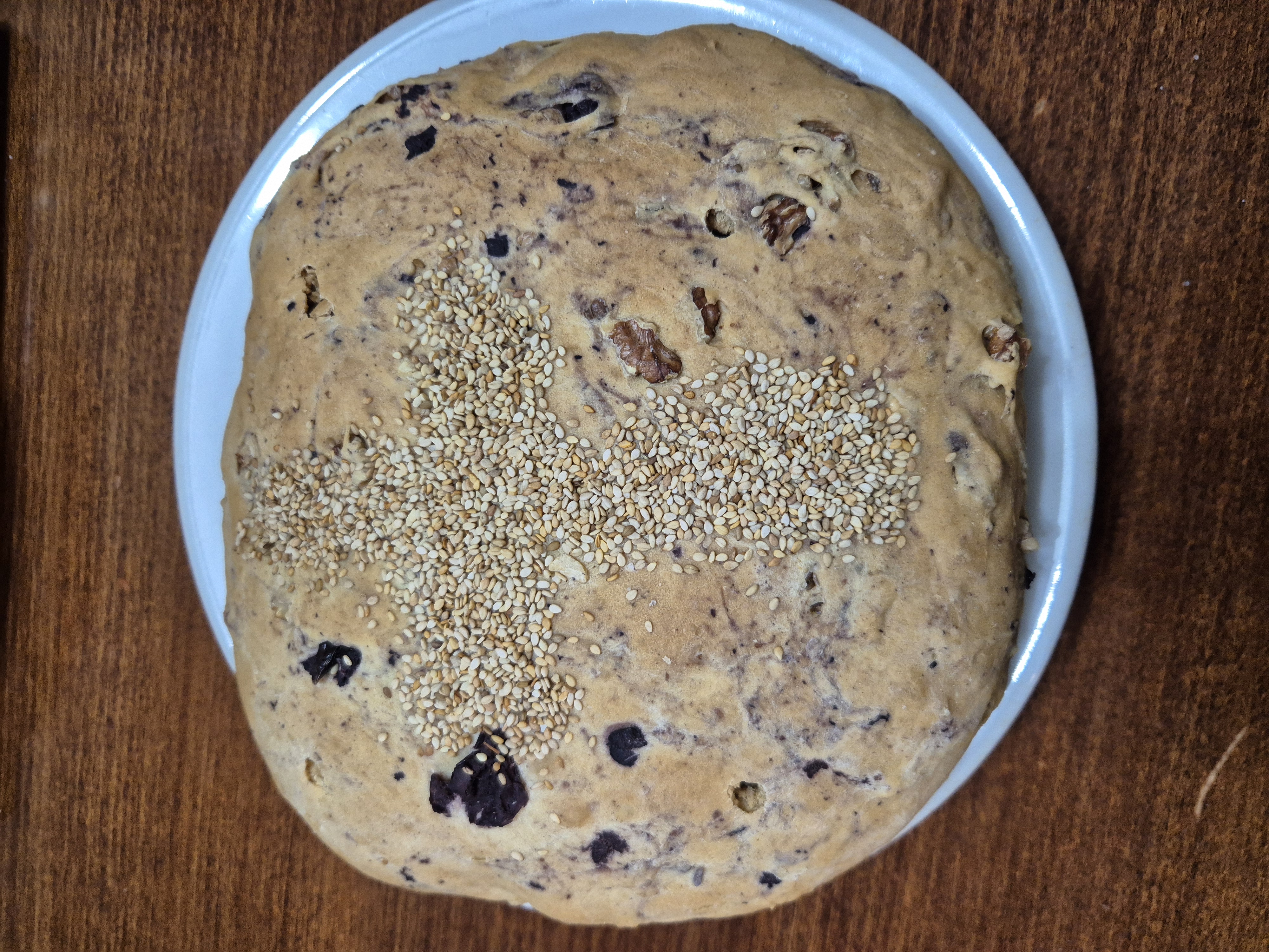 Home made bread with cross on it