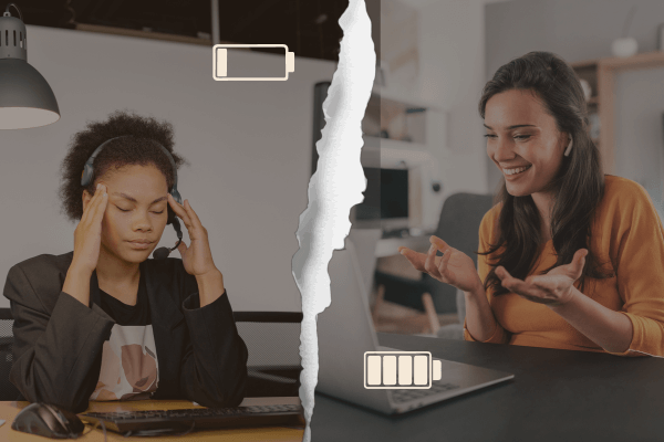 Introvert feeling drained during sales call VS extrovert feeling energized during sales call.