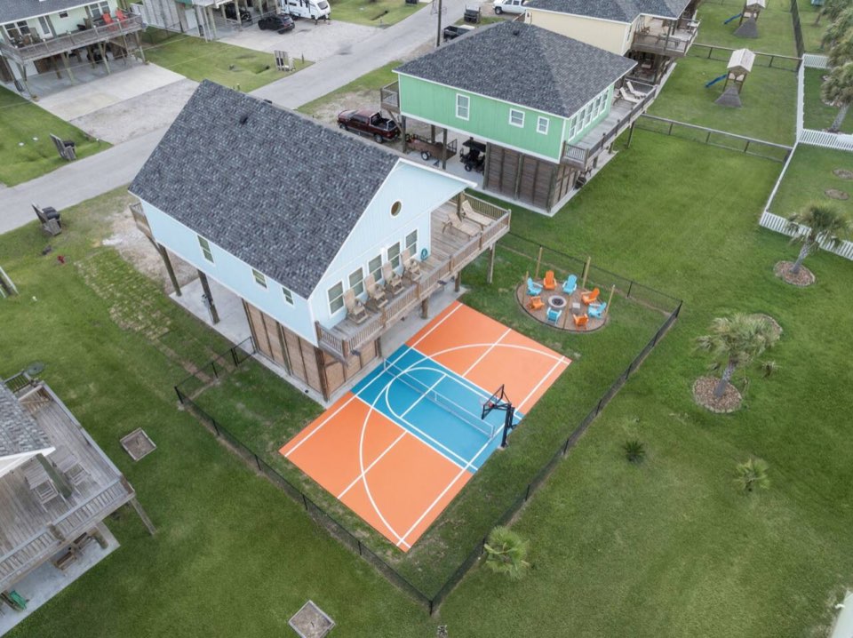 Pickle Beach from above, court and all