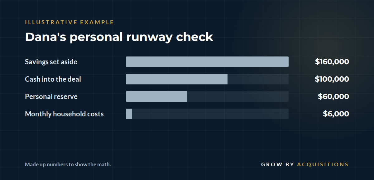 Illustrative example: Dana's personal runway check