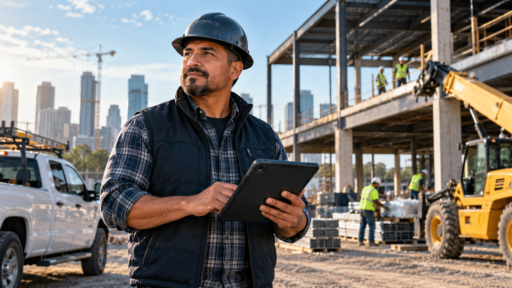 Small business owner at an active worksite
