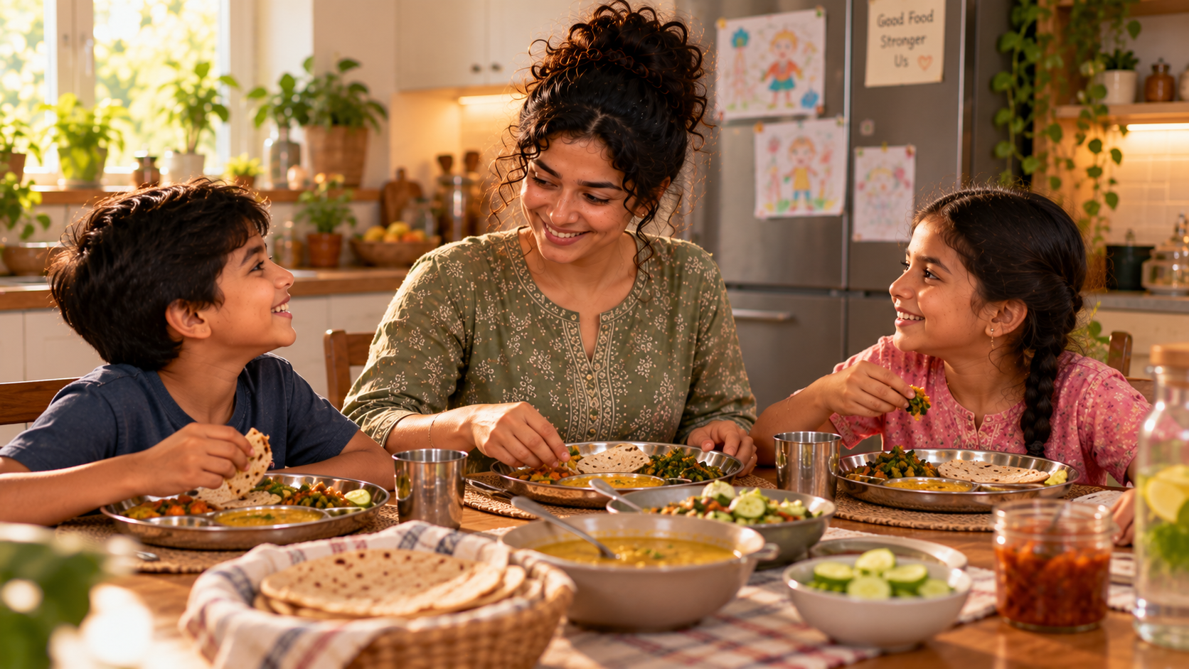 Fresh nutritious family meal