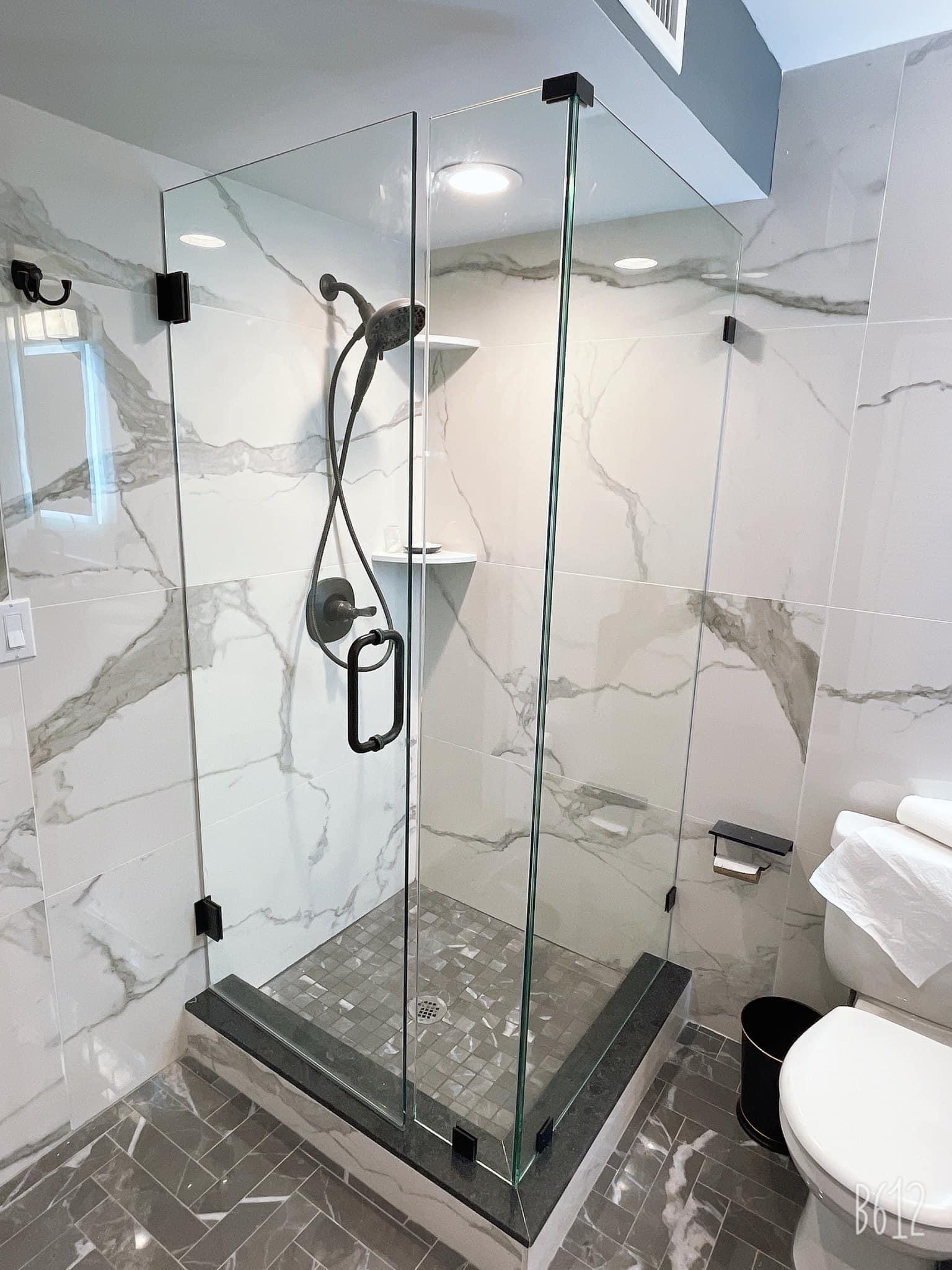 Luxury bathroom remodel New Jersey with marble finishes