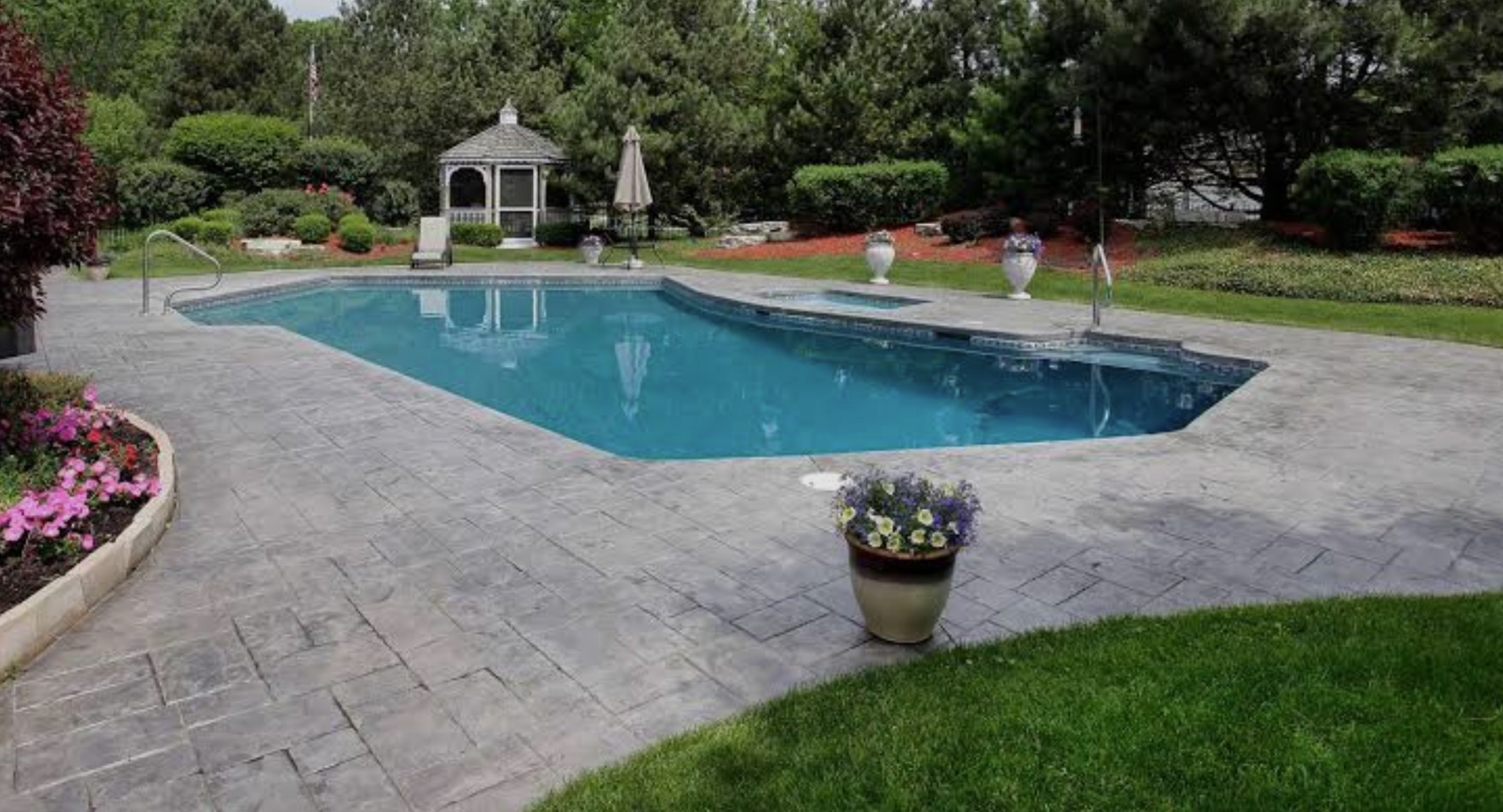 Decorative Concrete around Pool Deck Decorative Concrete around Pool Deck