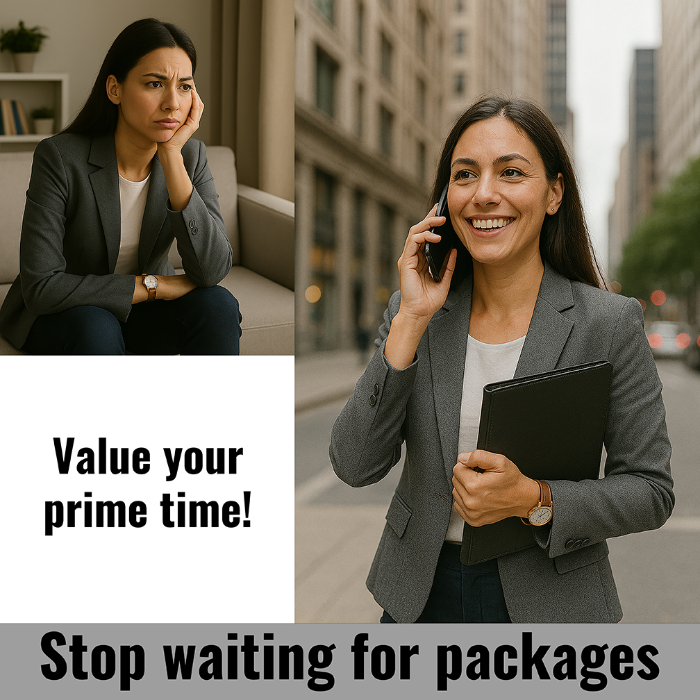 A red mailbox stands outdoors amidst autumn scenery.