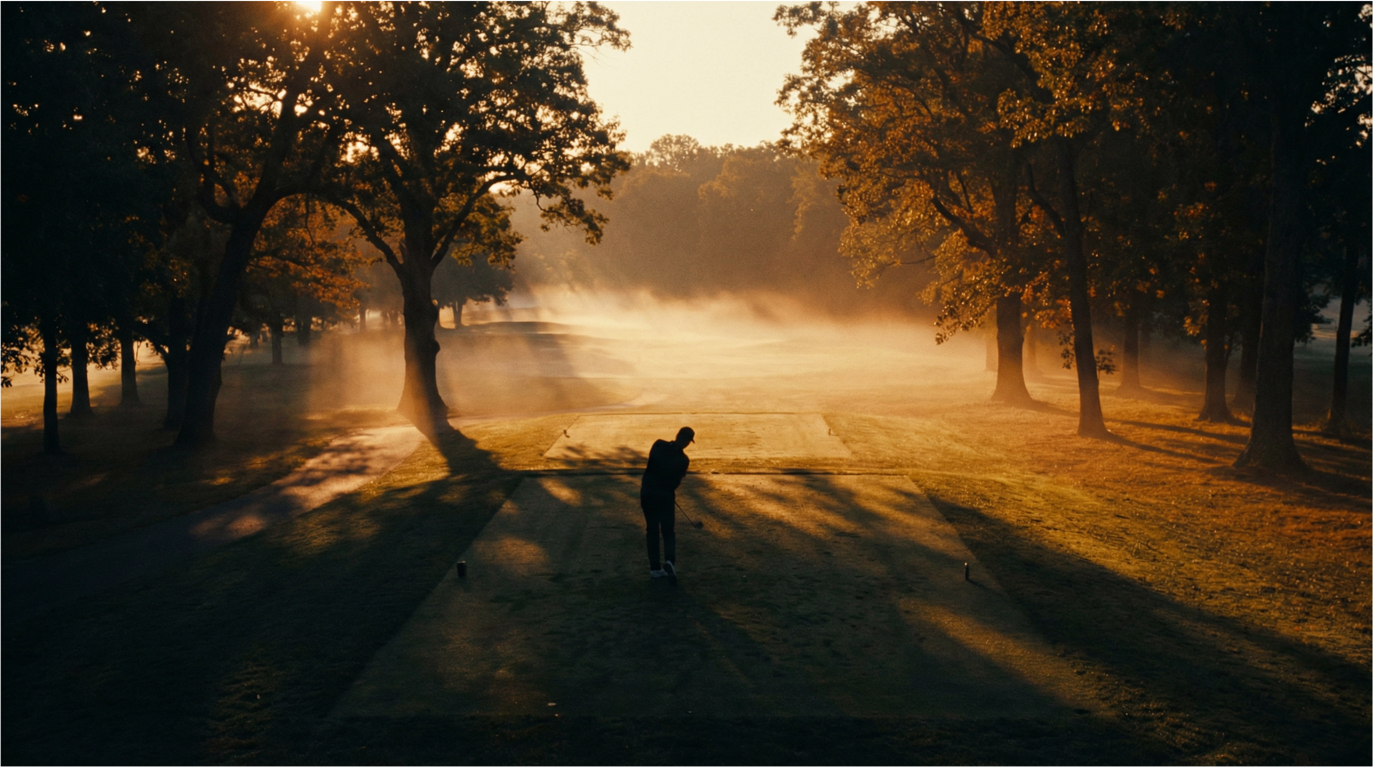 Golf course at golden hour
