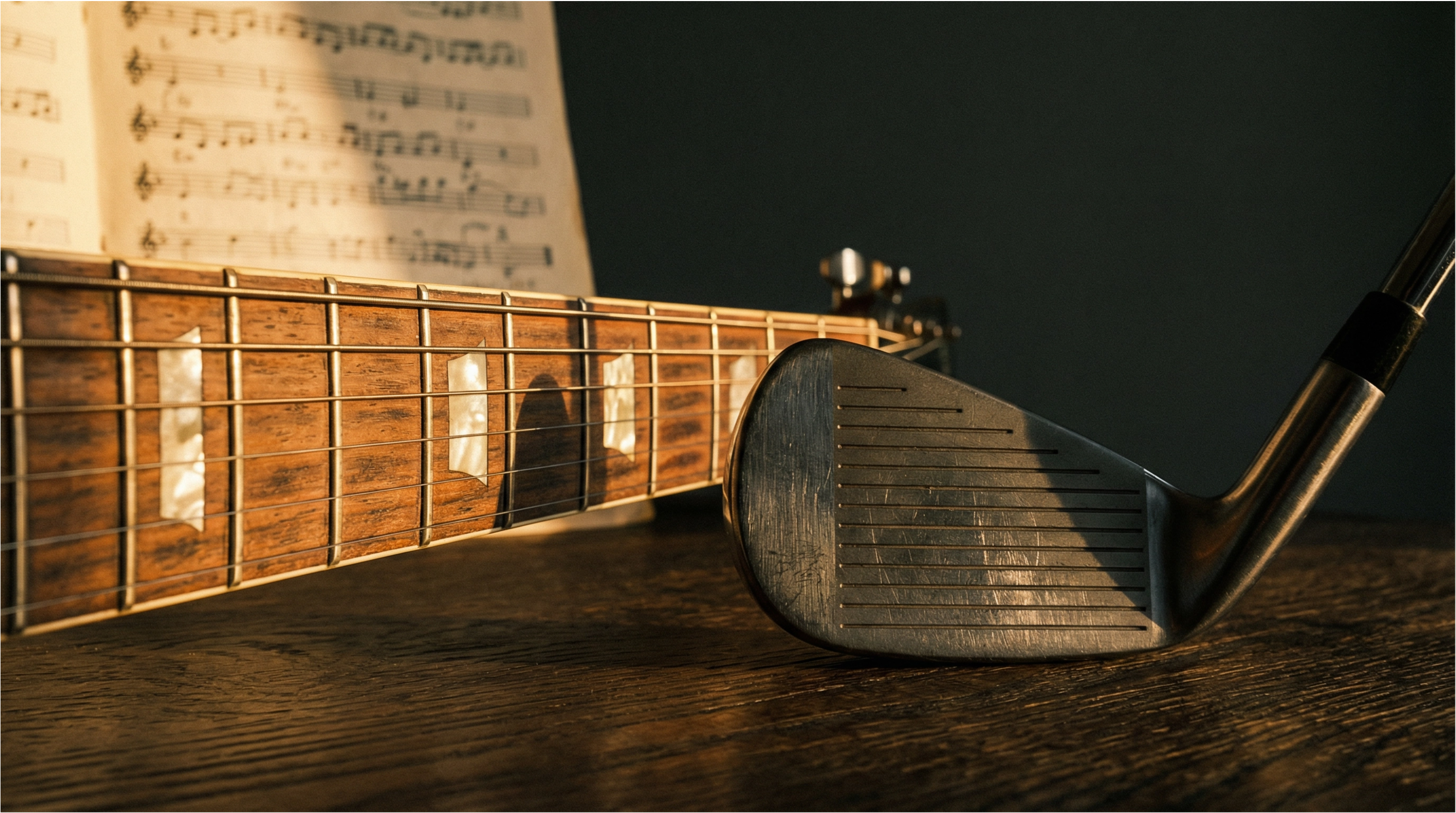 Guitar and golf club