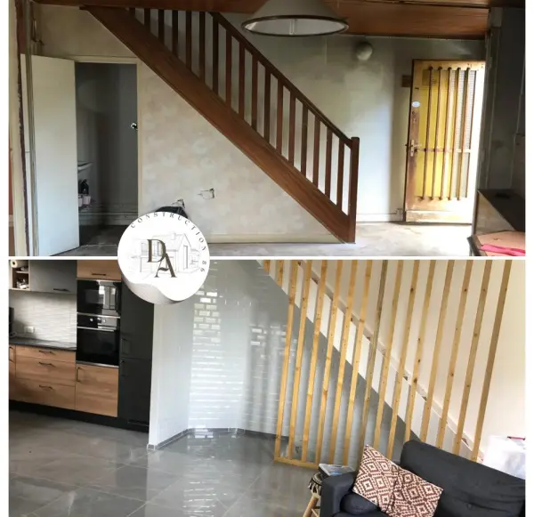 Réalisation d'une allée carrossable en cailloux décoratifs avec bordures maçonnées à Civray 86