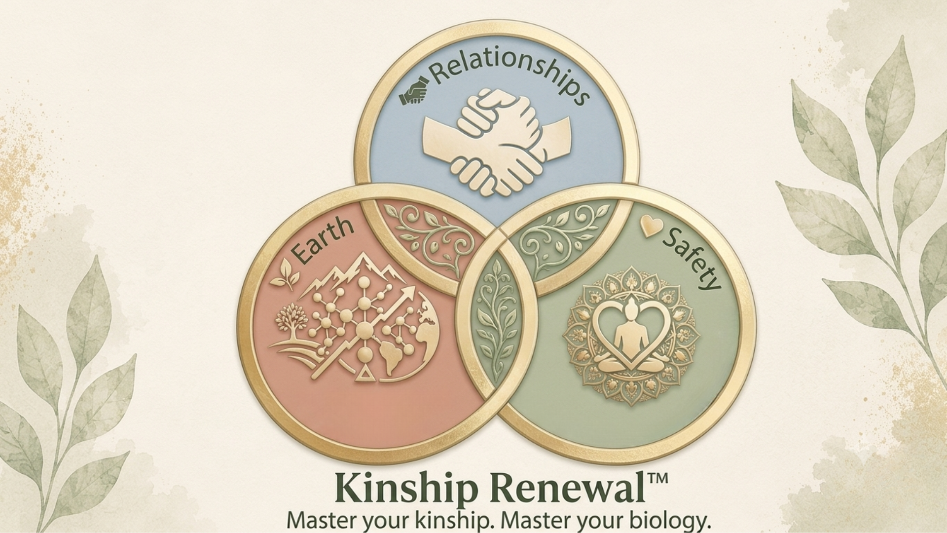 Kinship Renewal diagram connecting relationships, Earth, and safety