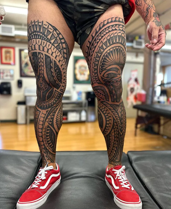 Double leg, thigh to calf