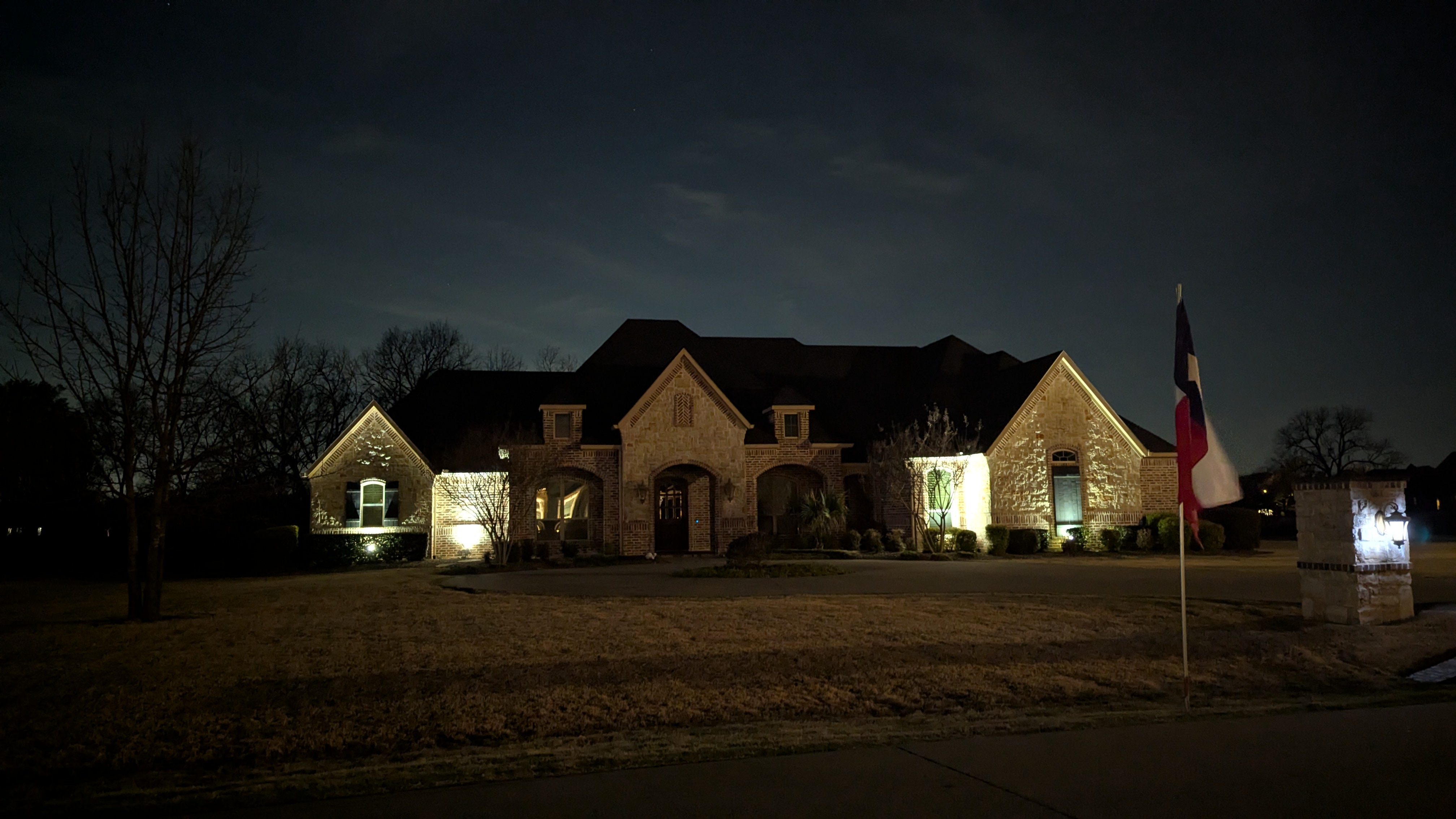 Before landscape lighting redesign, Prosper TX