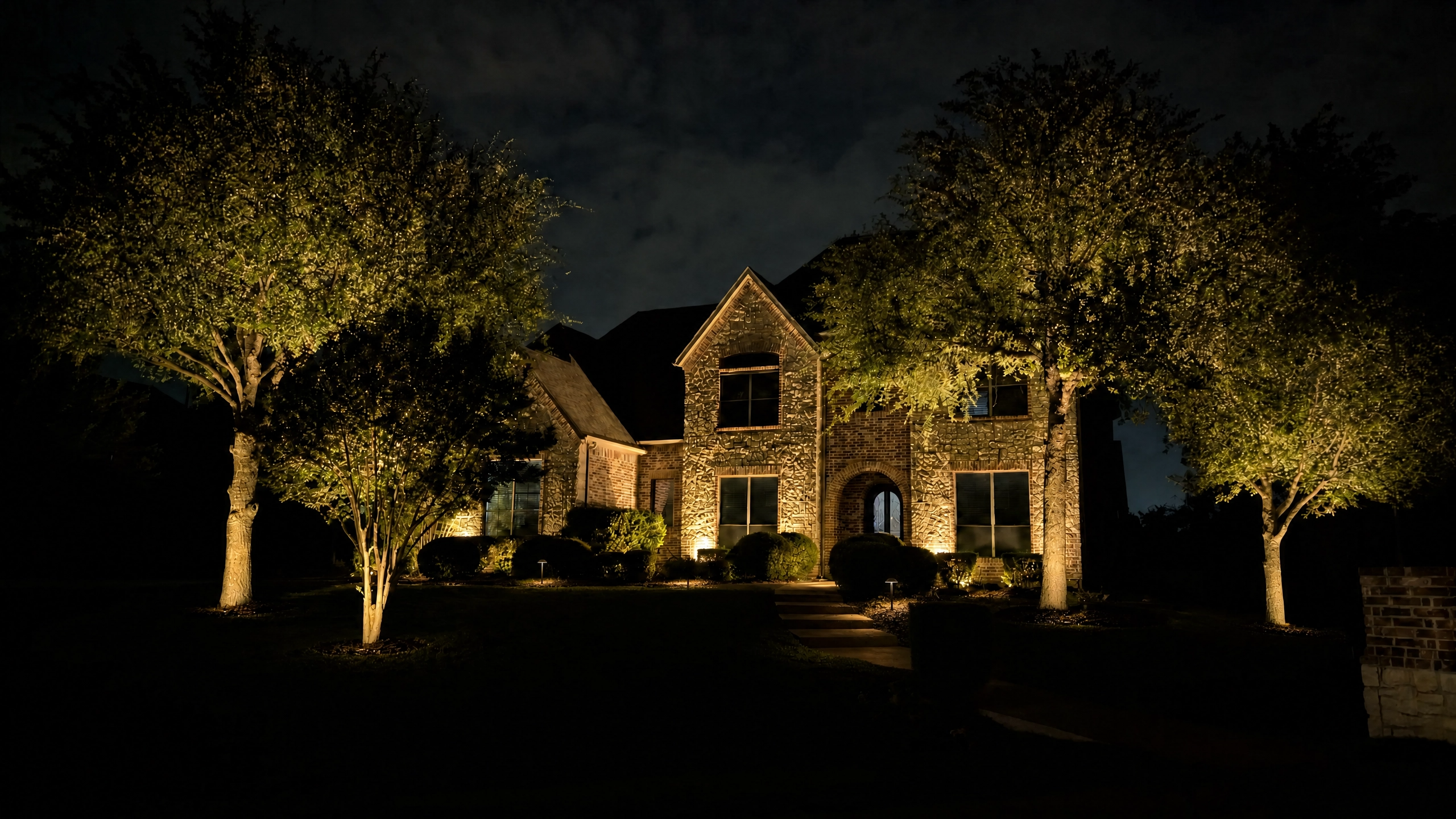 After landscape lighting redesign