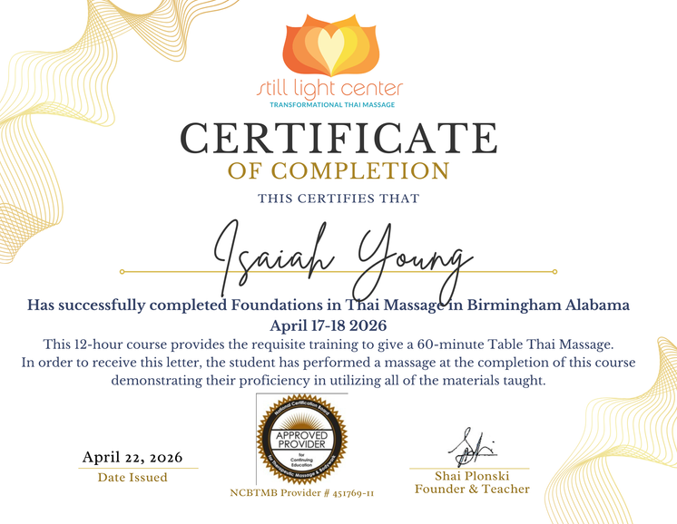 isaiah young certification thai massage